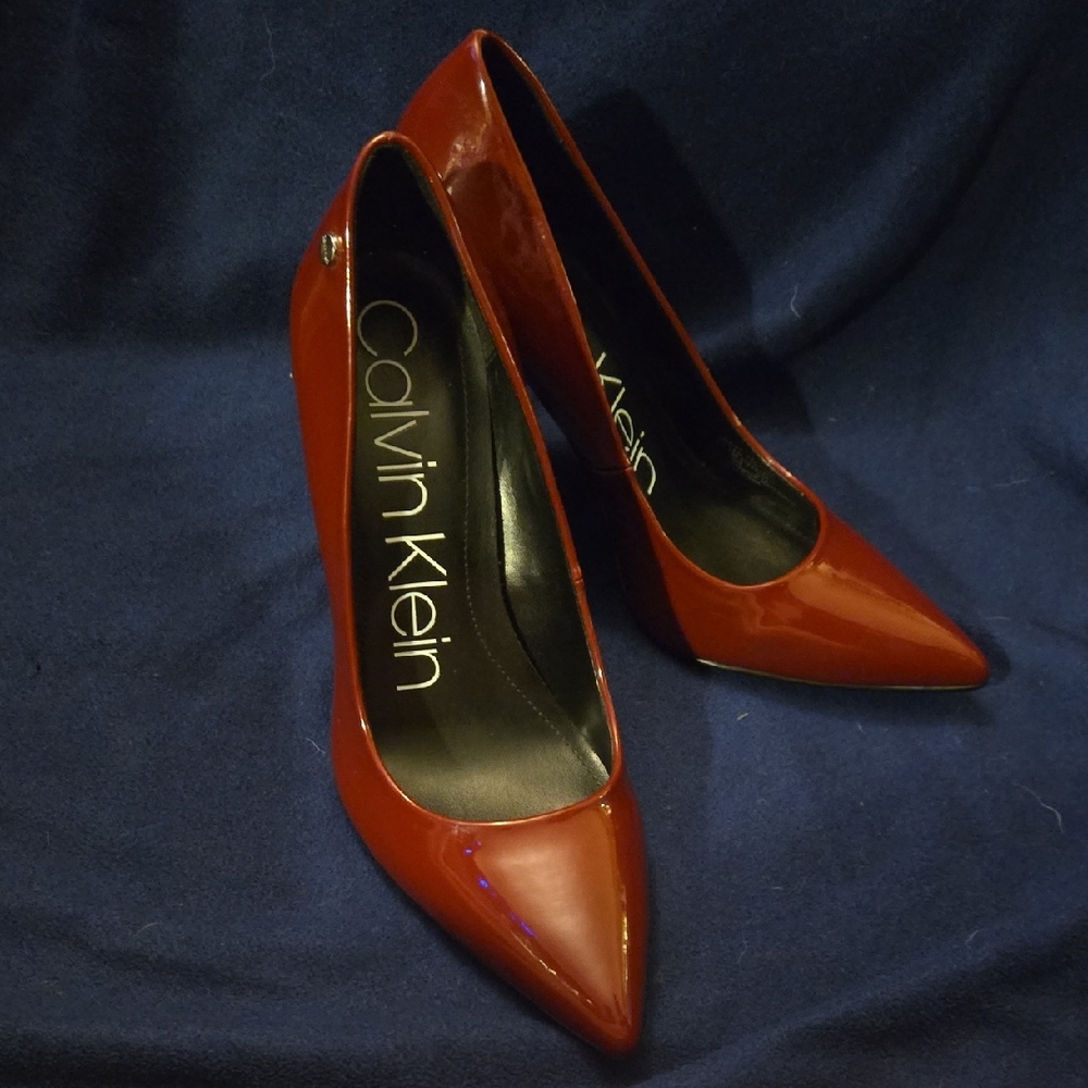 Calvin Klein Glossy Red Heels